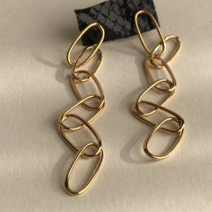Gold Chain Earring Large