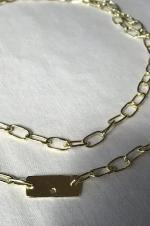 Mini Tranquera Stone Gold Necklace Double Tour
