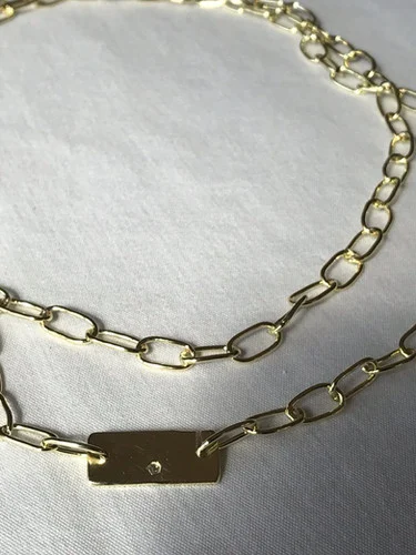 Mini Tranquera Stone Gold Necklace Double Tour – ROKKUS