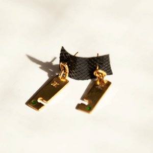 Heavy Tranquera Earring Stone Gold