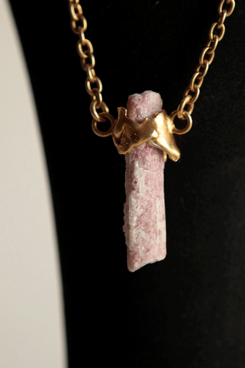 Turmalina Rosa Gold Necklace - Imagen 3