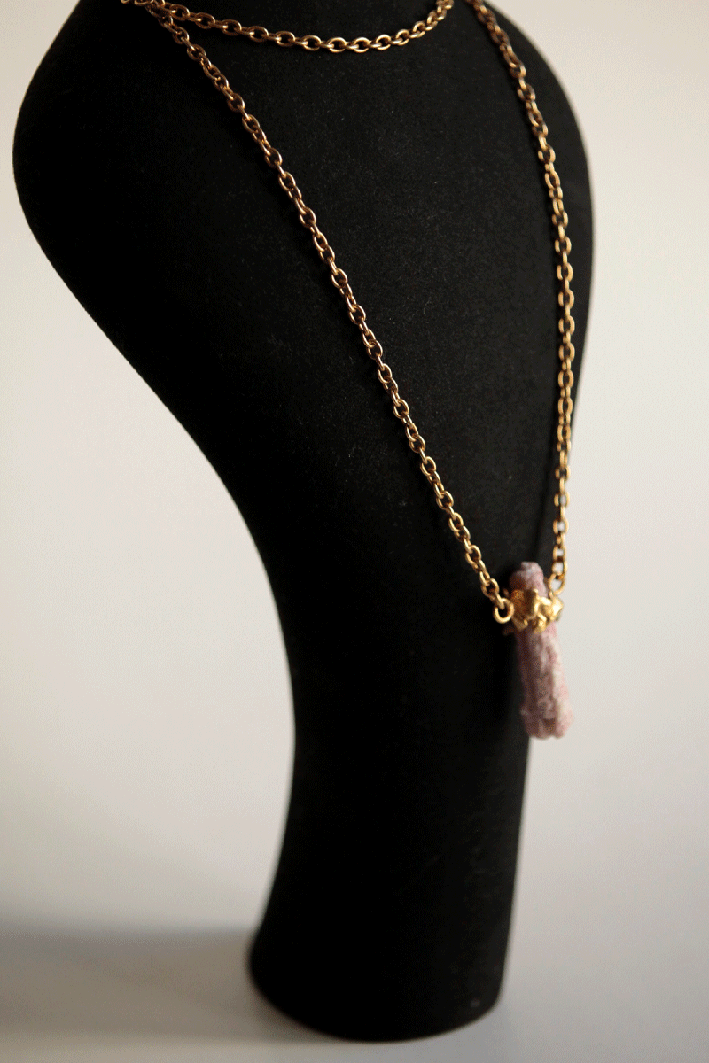 Turmalina Rosa Gold Necklace - Imagen 4