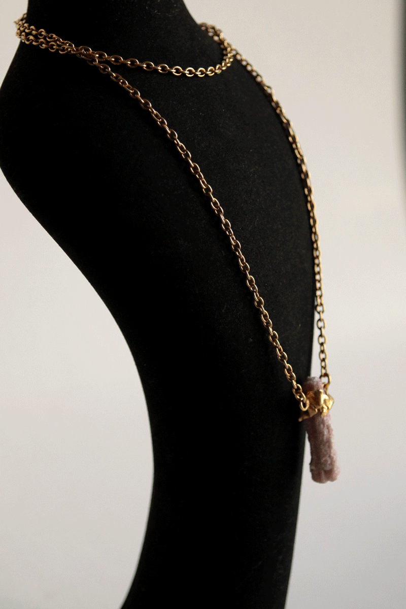 Turmalina Rosa Gold Necklace - Imagen 2