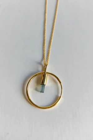 Mini mini Gold talisman turmalina verde